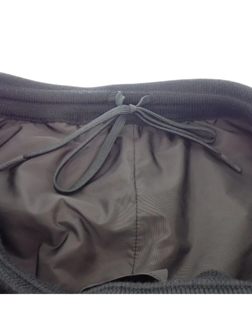 Prada Knit Contrast Nylon Pants 48 Wool Black